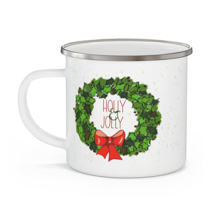 Holiday Holly and Jolly Enamel Mug